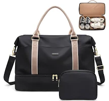 46L Sac de Voyage pour Femme, Sac Fourre-Tout pour Week-End, avec Trousse de Toilette, Compartiment à Chaussures et Poche Humide, pour Travel Gym