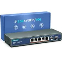 7 Port 2.5G Umanaged Ethernet Switch 5 x 2.5G Base-T Ports