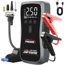 8000A Booster Batterie Voiture avec Gonfleur 150PSI 25000mAh Booster de Batterie
