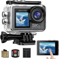 action Cam 5K/4K 50MP 30M/98FT Waterproof Underwater Camera with 64GB SD Card