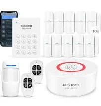 AGSHOME Alarme Maison sans Fil 15 Pack WiFi Alarme Sécurité Système Cambrioleur sans Fil 120DB, Kits de sécurité pour la Maison, Extensible à