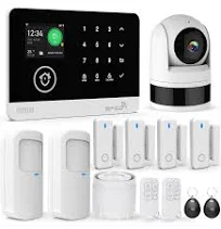 Alarme Maison sans Fil avec Caméra, Système de Sécurité Domestique WiFi/GSM SMS avec Détecteur de Mouvement, Sirène D'alarme 120dB, Télécommande