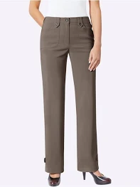 Alessa W. Pantalon coupe droite détails boutonnés