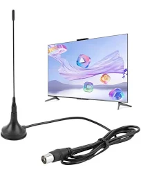 Antenne TV Intérieure TNT HD DTA180 Antenne Puissante Compacte et Portable avec Base Magnétique