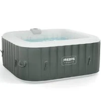 AREBOS Spa Gonflable 4 Personnes 154x154cm 100 Jets de Massage Gonflable Carré 600 litres