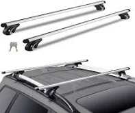 Barres de Toit Transversales Universelles VEVOR 2PCs Verrouillables Porte-Bagages Voiture en Aluminium Charge 90,7 kg Galerie de Toit