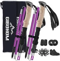 Bâtons de Randonnée en Aluminium 2 PCS Baton de Marche Nordique Pliable Téles