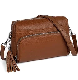 befen Véritable Sac à Main en Cuir Femme avec Blocage RFID Sac à Bandoulière Femme de Taille Moyenne avec Porte-monnaie Intégré, Crossbody Bag avec