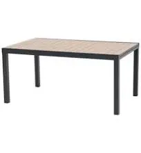 Blooma Table En Aluminium Et Plateau Imitation Bois "amela