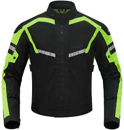 BORLENI Blouson Moto Été Homme en maille Respirant Homologué CE Protections Amovibles aux Coudes et Épaules Noir Vert Gris M-XXL