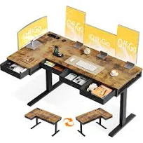Bureau Assis Debout Offigo 160x80cm Électrique avec 4 Tiroirs et Prise