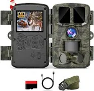 Caméra de Chasse 60MP 4K HD Camera Chasse Infrarouge Nocturne avec 850nm IR