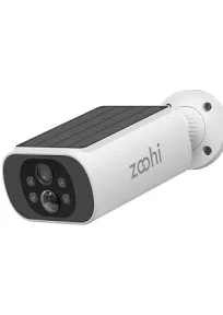 Caméra de Surveillance Sans Fil Extérieure 4MP, Caméra à batterie avec panneau solaire intégré, ZOOHI, WiFi 2,4Ghz et 5Ghz