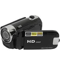 Caméscope Vidéo, 1080P 16MP 16X Zoom HD, Caméscope à écran Rotatif de 2,4 Pouces, Enregistreur Vidéo Portable avec Lumière de Remplissage et Trou de