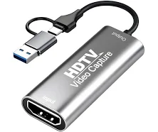 Carte de Capture Vidéo 1080P 60FPS, Boitier Acquisition Video | Carte D'acquisition Vidéo HDMI vers USB C, HDMI Capture Card pour L'édition Vidéo/Jeux