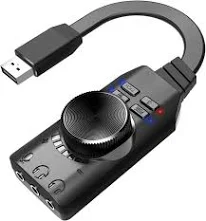 Carte Son USB Son Surround virtuel 7.1 Adaptateur de Carte Son USB Externe avec Effets sonores PUBG pour PC/Mac/Casque de Jeu