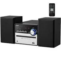 Chaîne de musique HiFi rétro | Système stéréo compact | USB | Sortie ligne | CD/MP3 | Radio FM | 30 emplacements mémoire | Écran LED | Mini chaîne
