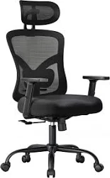 Chaise de bureau Chaise de bureau ergonomique Chaise d'ordinateur en maille avec dossier haut et support lombaire Accoudoirs