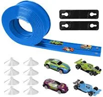 Circuit Voiture Enfant 4.5M, Piste de Voiture avec 4 Voitures, Rampe | Piste de Voiture avec 4 Voitures, Rampe, Sac de Rangement, Ventouse, Cadeau