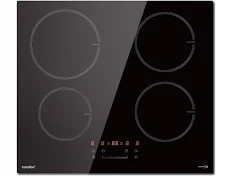 Comfee Plaque a induction 4 Foyers 59*52cm 7400w Auto-Stop 99 Mns Minuterie
