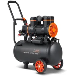 Compresseur d'air SucceBuy 6.3 Gallon,2HP,3.35 CFM à 90 PSI,sans huile,Max 116 PSI,70 dB ultra silencieux