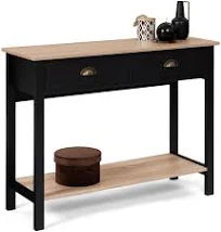 Console 2 tiroirs vintage ISIS étagère bois
