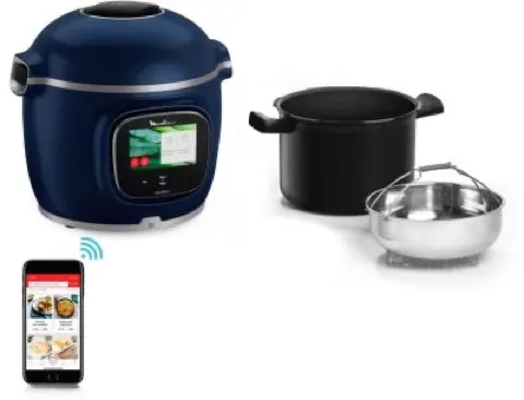 Cookeo MOULINEX CE943410 bleu touch wifi pro balance integrée 6 L, 13 modes de cuisson, 250 recettes