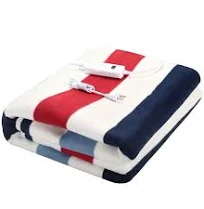 Couverture chauffante – Couverture électrique douce à rayures pour une chaleur instantanée