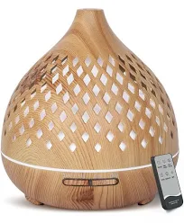 Cozary Diffuseur d'huiles essentielles 400 ml Diffuseur d'arômes Humidificateur d'ambiance avec LED 7 couleurs