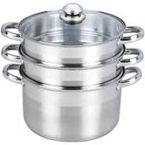 Cuiseur Vapeur Essentielb Vapeur Inox diam 24 cm 3 paniers