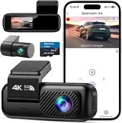 DEALAZOT Dashcam Voiture Avant Arrière Caméra 4K1080P