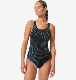 Decathlon Maillot de bain 1 pièce natation femme kimy trai noir jaune