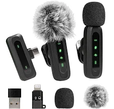 Deecam Micro Cravate sans Fil, Mini Microphone Lavalier pour Android et iOS,Réduction du Bruit omnidirectionnel à 360°,pour Enregistrement vidéo,