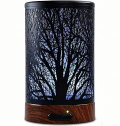 Diffuseur d'Huiles Essentielles Ultrasonique Aromathérapie Electrique en Métal avec 7-Couleurs Changeantes, Minuterie et Arrêt Automatique pour