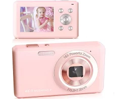 Digital Camera, HD 1080P Compact Camera with 32GB Memory Card, 48 Megapixel Camera, 2.4-inch LCD 16x Digital Zoom Digital Camera for Kids, Girls,