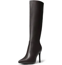 DREAM PAIRS Bottes Hautes à Talons pour Femmes avec Fermeture Eclair Botte Longue