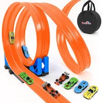 Dreamon Circuit Voiture Enfant 3 4 5 6 Ans - 5 Mètres Circuit Flexible Voiture Enfant avec Petites Voitures Rampe Sac de Rangement Ventouse Cadeau