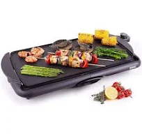Duronic GP20 Plancha électrique antiadhésive 2000W 52 x 27 cm avec thermostat et bac à jus amovible
