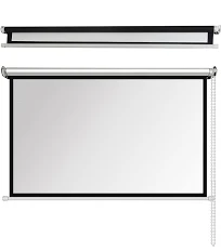 Ecran De Projection TV Et Home Cinema 60/72 Pouces, Toile Écran Videoprojecteur Enroulable Deroulant Manuel, 4k HD Ecran Videoprojecteur - Plafond/