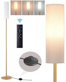 EDISHINE Lampadaire sur pied Salon avec Télécommande Ampoule E27 LED dimmable