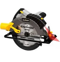 Enventor Scie Circulaire avec Guidage Laser, 1650W, 2 Lames Ø 185mm | 5500RPM , Profondeur de Coupe Max: 62 mm (90°) et 46 mm (45°), moteur en cuivre