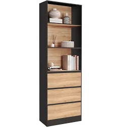 Etagère bibliothèque CARLA 3 niveaux 3 tiroirs