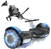 EVERCROSS XP9 Hoverboards avec Siège 6,5 Pouces, Bluetooth et Lumières LED | Overboard avec Hoverkart pour Enfant, Longueur d'assise 70-90 cm, jusqu’à