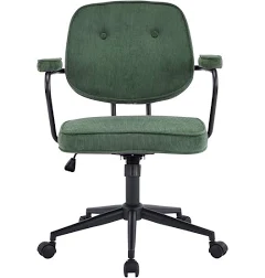 Fauteuil de bureau pivotant et réglable en hauteur en velours côtelé