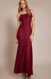 Femme Burgundy Robe Maxi Transparente