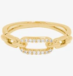 femme L'Atelier d'Amaya Bague rectangles entrelacés et zircons