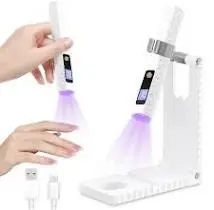 Flintronic Lampe UV Ongles Gel, 3W Lampe UV Ongles Gel Portable, avec Support, Charge Rapide USB-C, Double Minuteur 30s/60s, Minicure Lampe UV