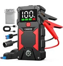 FNNEMGE Booster Batterie 5000A Peak 24800mAh 12V Jump Starter jusqu'à Tout Le