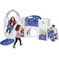 Froadp Toboggan 9 en 1 pour enfants à partir de 1 an, pour l'intérieur et l'extérieur, toboggan autoportant, en polyéthylène haute densité et