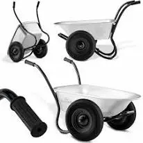 Gardebruk Brouette de jardin 150kg 100L 2 roues avec cuve galvanisée